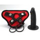 Red Silicone dildo harness strapons for female