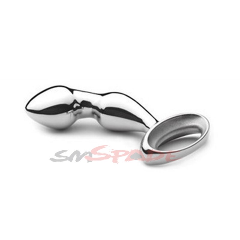 Stainless Steel Silvery White Anal Plugs With Two Irregular Anus 