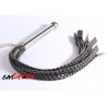 Metal anal plug handle leather whip with 7 braided tails