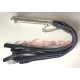 Metal anal plug handle leather whip with 7 braided tails